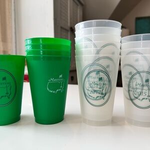 Set of 15 Masters Tournament Souvenir Cups Green White 2014 2015 golf major pga